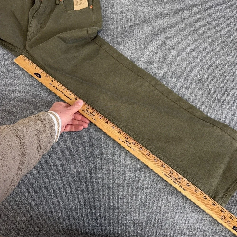Levis 505 Jeans Men 30x30 Army Olive Green‎ Denim 5 Pocket Straight Leg Stretch